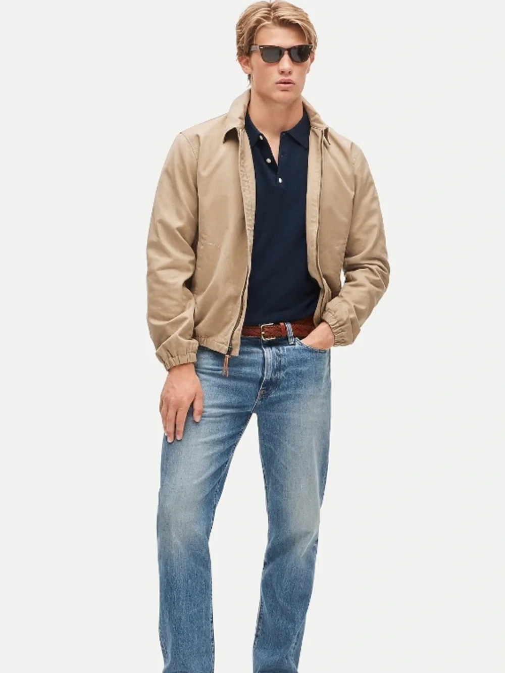 J crew commander khaki Harrington jacket in cotton twill